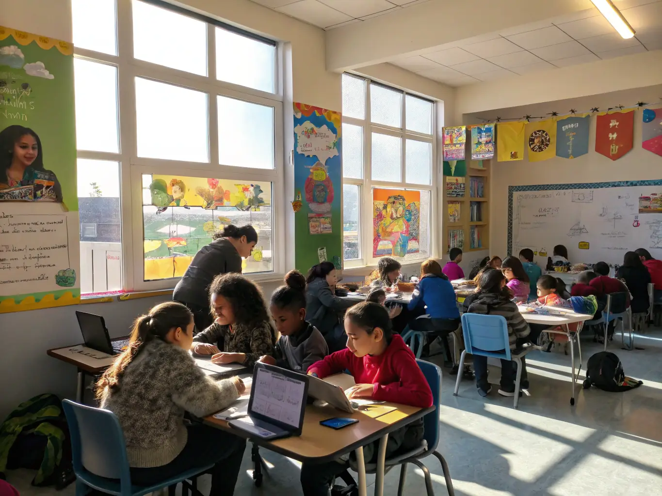 A supportive and inclusive environment at Pangani Girls' School, with students and teachers interacting positively, demonstrating the school's commitment to student well-being and personal growth.